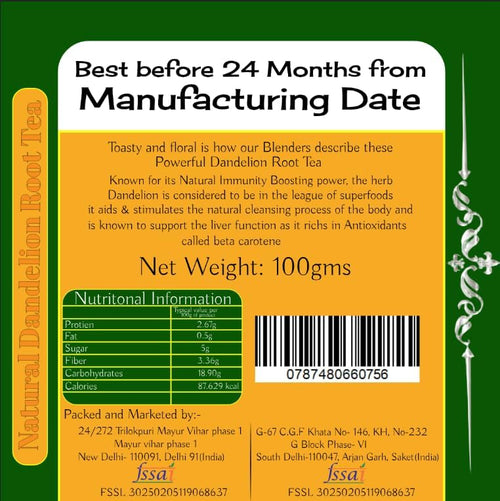 The Himalayan Valley™ Dandelion Root Powder (100 Grams)
