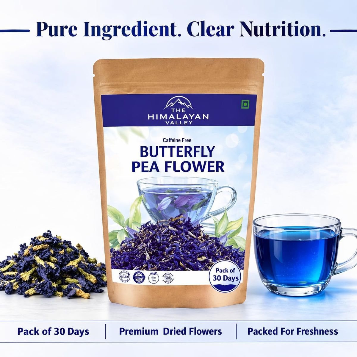 The Himalayan Valley Butterfly Pea Flower Powder Blue Bags (30 Bags)