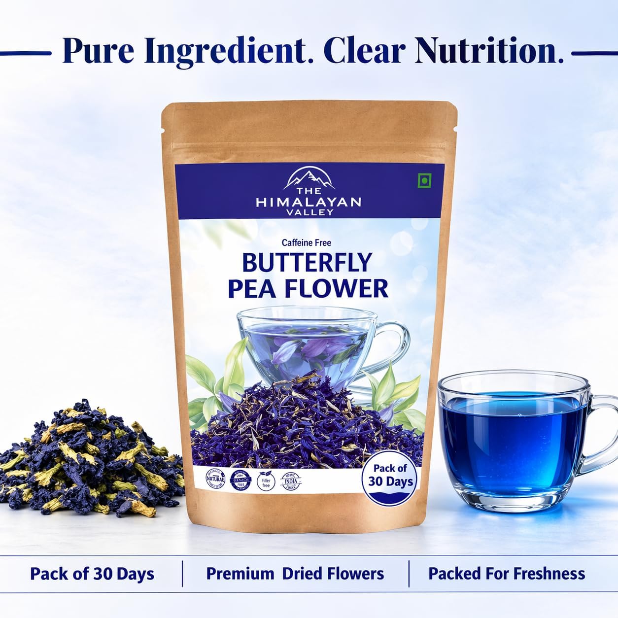 The Himalayan Valley Butterfly Pea Flower Powder Blue Bags (30 Bags)