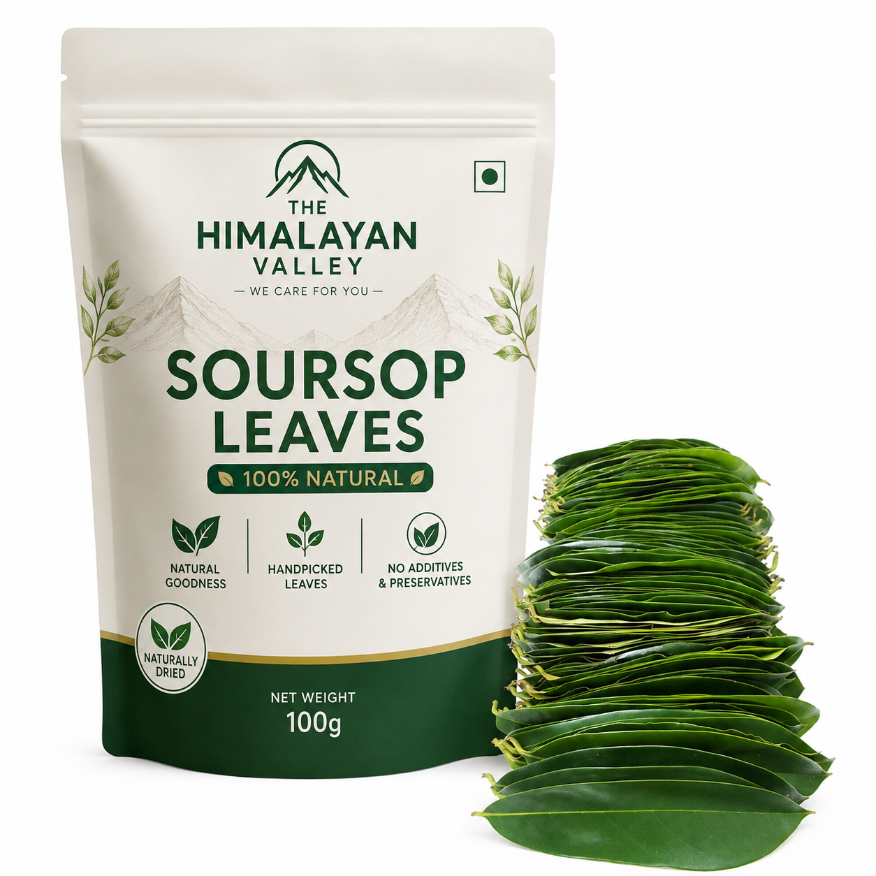 The Himalayan Valley™ Soursop leaves- Pack of 100 Leaves