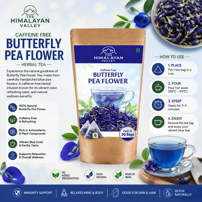 The Himalayan Valley Butterfly Pea Flower Powder Blue Bags (30 Bags)
